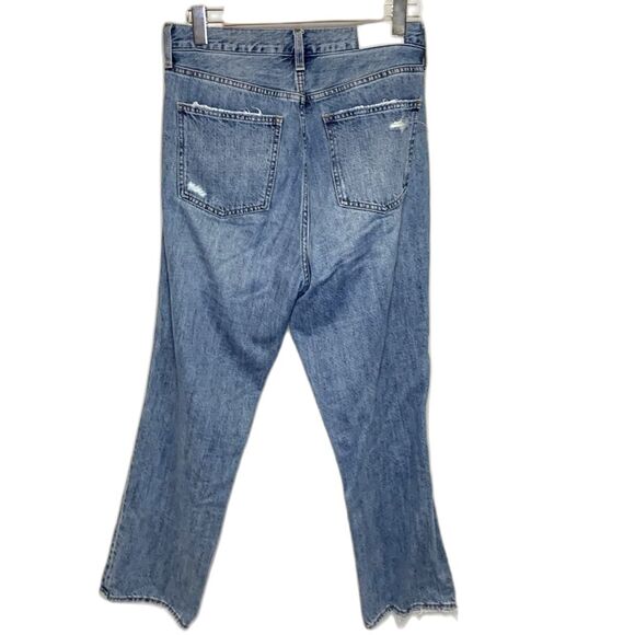 Pistola Presley Blue Med Wash High Rise Button Fly Distressed Loose Fit Jeans 29 - Picture 4 of 16